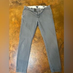 J.CREW Flex Skinny Gray Pants 34x34 Cotton Twill Stretch Flat Front, Men's